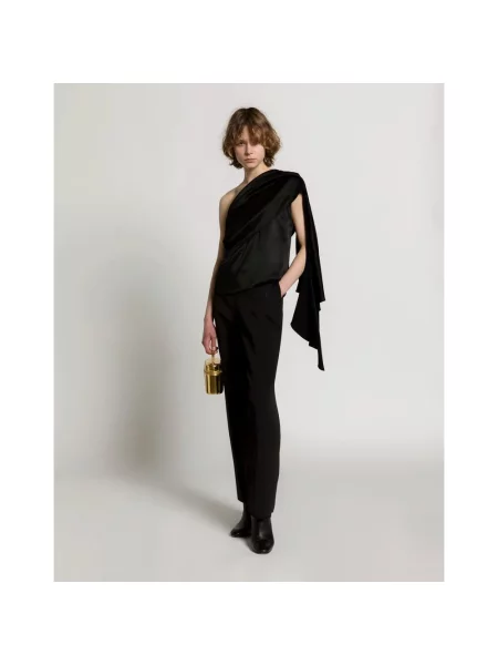 Satynowy top Alberta Ferretti czarny