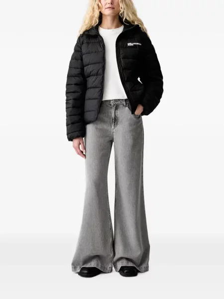 Дънково яке Karl Lagerfeld Jeans с качулка черно