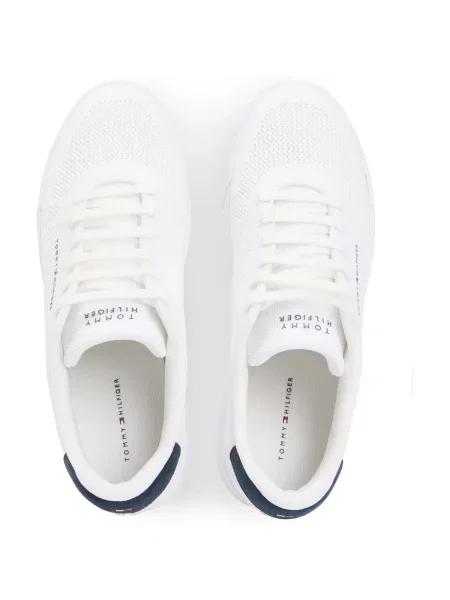 Sneakerși Tommy Hilfiger tricotate alb