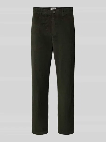 Spodnie sztruksowe o kroju regular fit z wpuszczanymi Jack & Jones oliwkowe