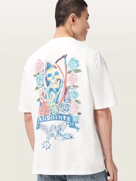 AllSaints tricou oversized pentru bărbați din CRAY bej