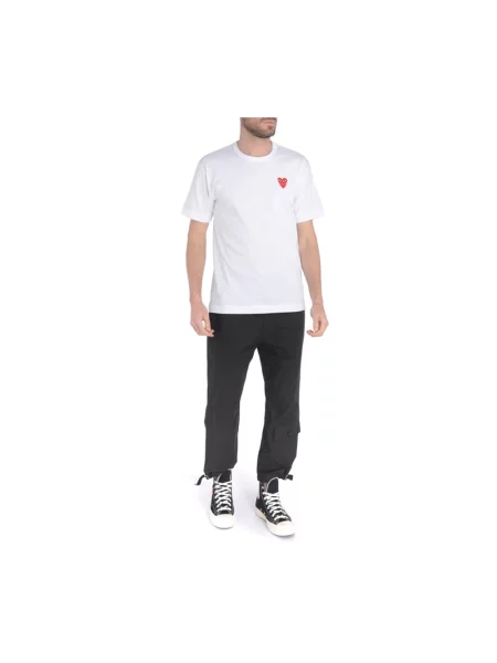 Koszulka Comme Des Garcons Play z paskiem biała