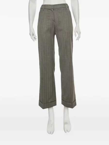 Pantaloni Brunello Cucinelli cu model herringbone gri