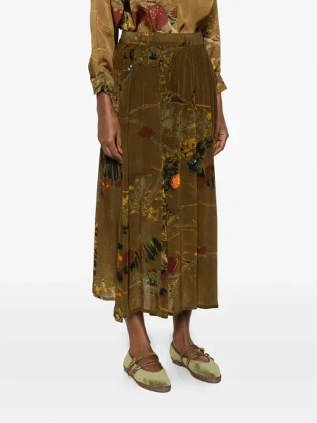 Fustă Yavi cu model floral cu imagine maro