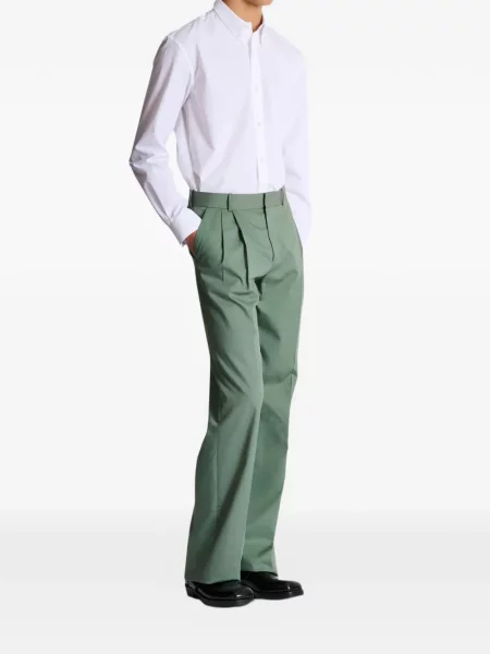 Plisované kalhoty Balmain zelené