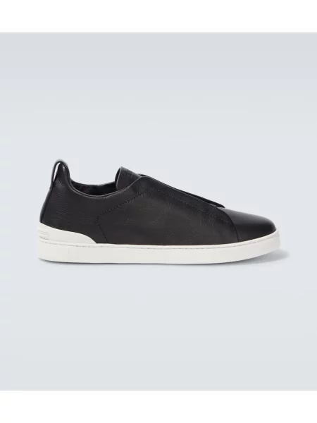 Sneakerși Zegna din piele negru