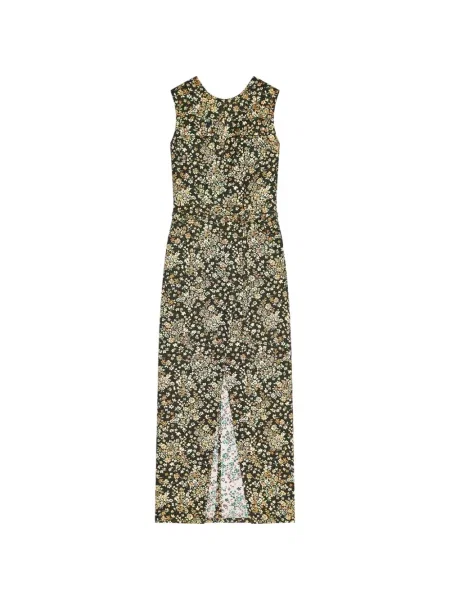Rochie Dries Van Noten cu model floral cu imagine verde