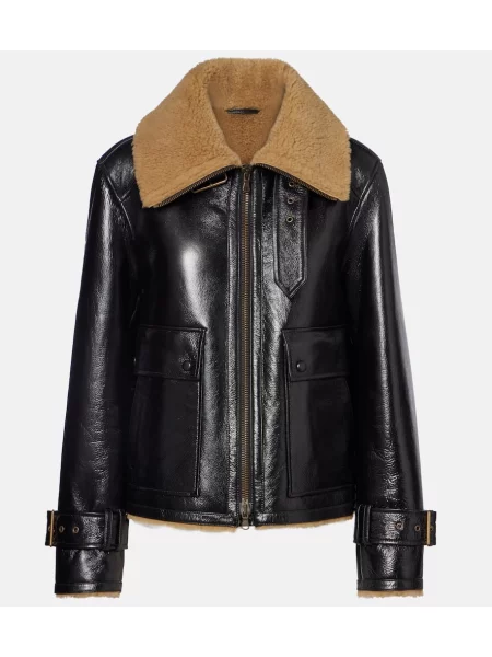 Kurtka skórzana Veronica Beard czarna