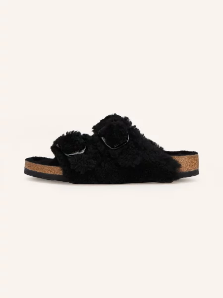 Birkenstock Pantofle Arizona Big Buckle Shearling Teddy černá
