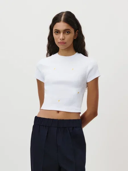 LeGer by Lena Gercke Tricou Hermine galben lămâie alb