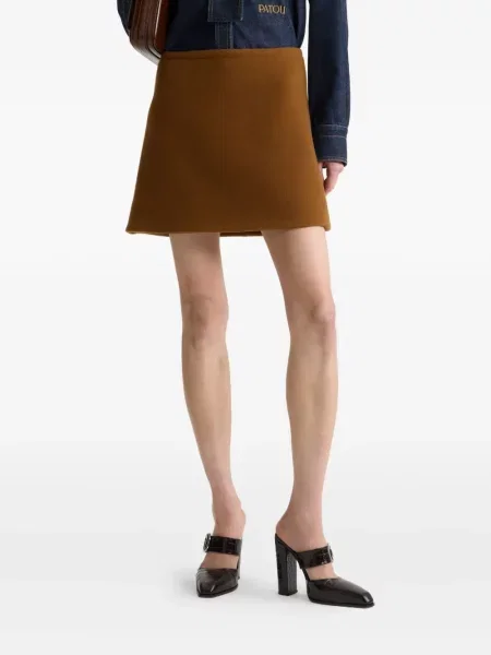 Vunena mini suknja Patou smeđa