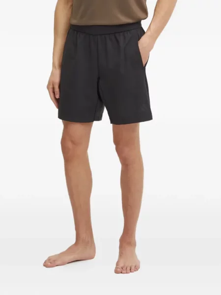 Pantaloni scurți Adidas alergare cu decolteu rotund plasă negru