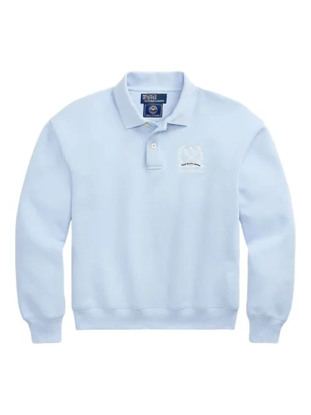 Tricou Polo Ralph Lauren cu broderie de costum cu dungi alb