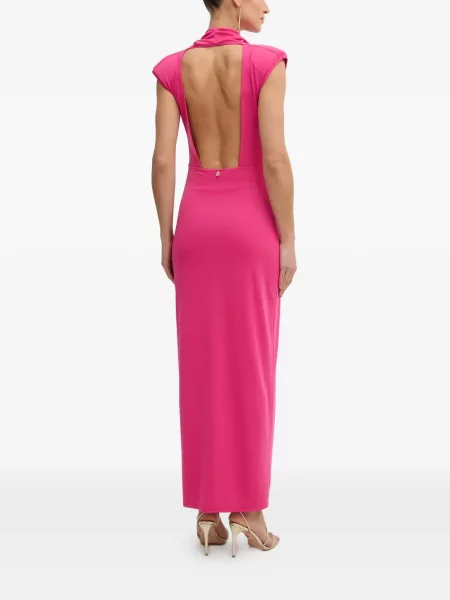 Rochie maxi Fracomina cu spatele deschis roz