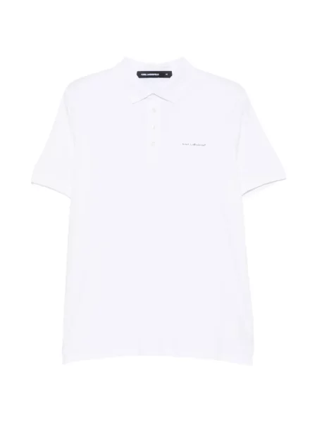 Scurt tricou polo Karl Lagerfeld cu imagine alb