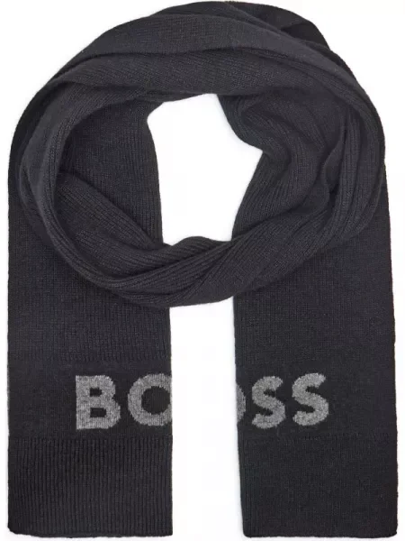 BOSS BLACK Șal Elio cu adaos de lână și cașmir negru