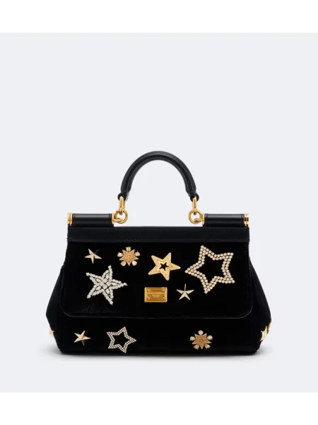 Aksamitny top Dolce&gabbana czarny