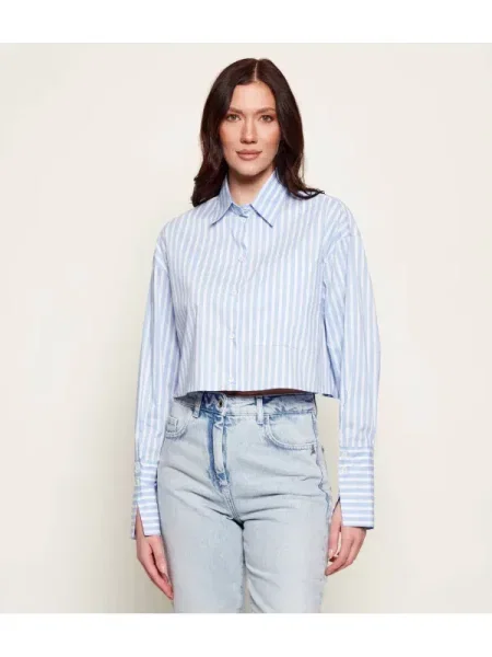 Patrizia Pepe Cămașă | Cropped Fit albastru