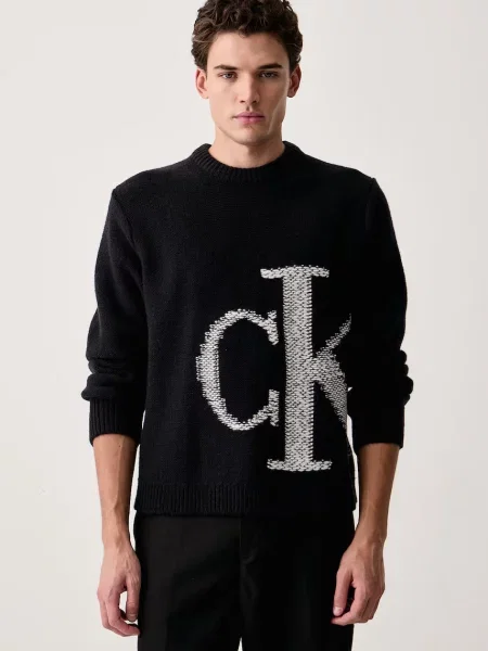 Calvin Klein Jeans pulover volnen črna