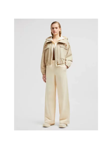 Spodnie Moncler do biegania beżowe