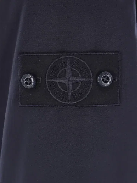 Geacă Stone Island cu glugă cu strasuri albastru
