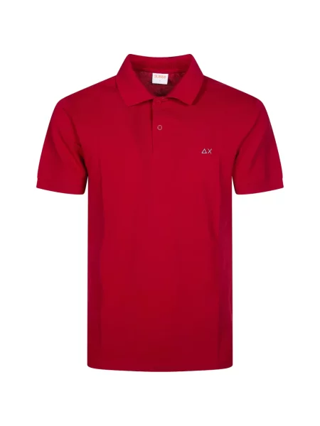 Tricou polo Sun68 cu broderie roșu