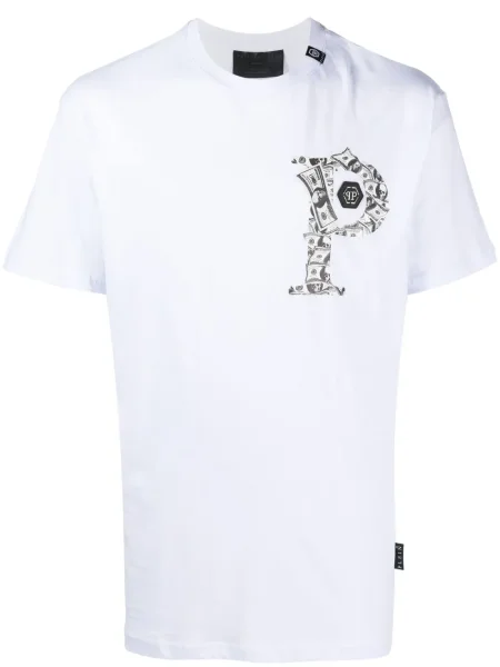 Tricou Philipp Plein cu imagine alb