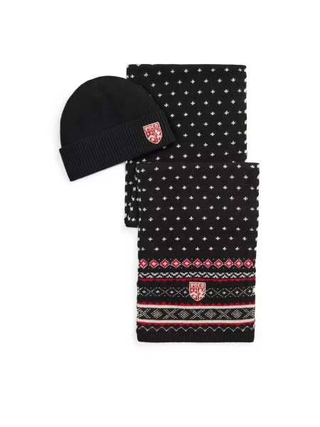 Polo Ralph Lauren Kepurės ir šaliko komplektas juoda