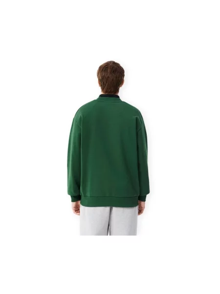 Hanorac crewneck Lacoste cu decolteu rotund verde