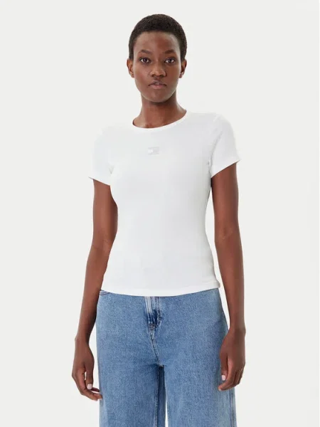 Tommy Jeans Tricou Badge alb