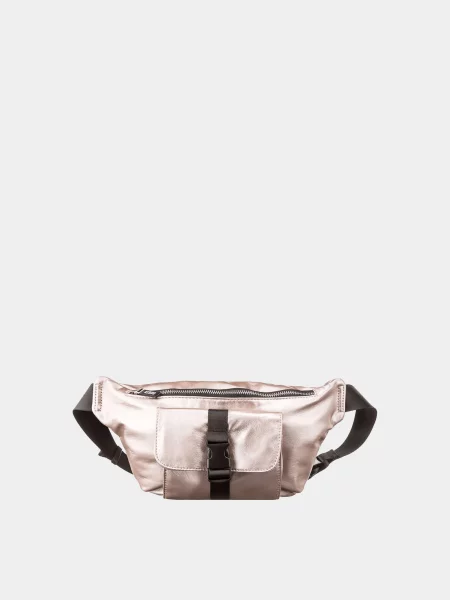 Меланжевая кожаная сумка Keddo розовая