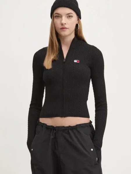 Жилетка Tommy Jeans от лека материя черно