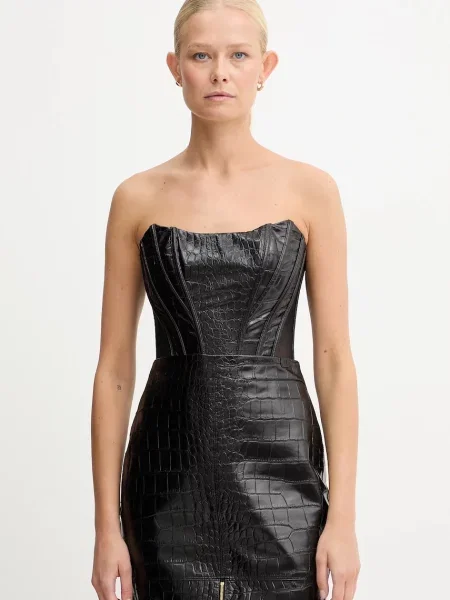 Bluză Elisabetta Franchi tip corset negru