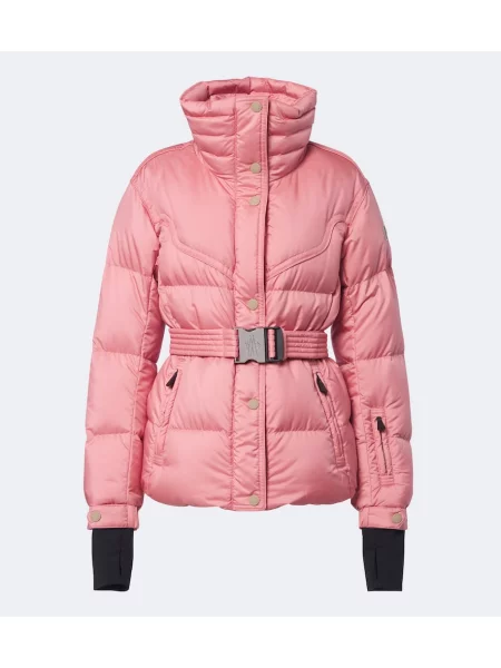 Opásaný péřová bunda Moncler Grenoble růžová
