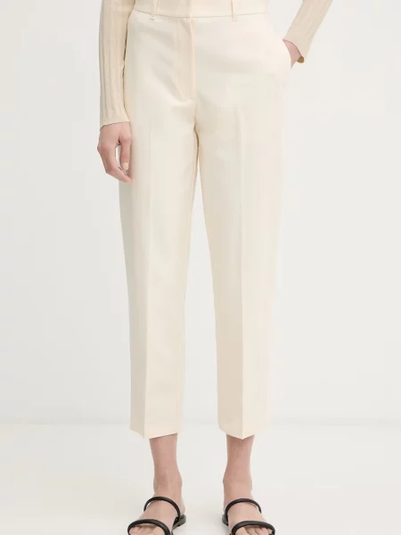 Calvin Klein pantaloni chinos pentru femei din cu bej