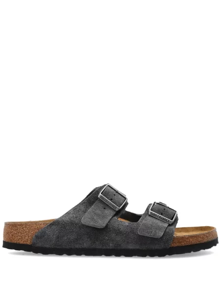 Sandale Birkenstock din piele de căprioară gri