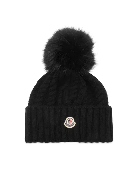 Czapka Moncler z kaszmiru czarna