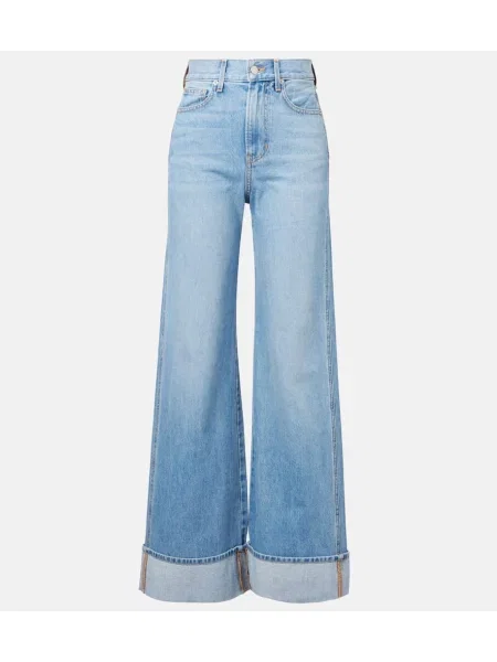 Blugi Veronica Beard cu talie înaltă albastru