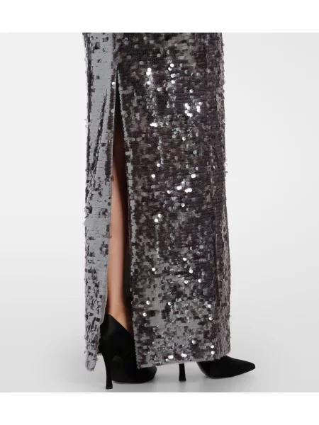 Rochie Magda Butrym cu model floral argintiu