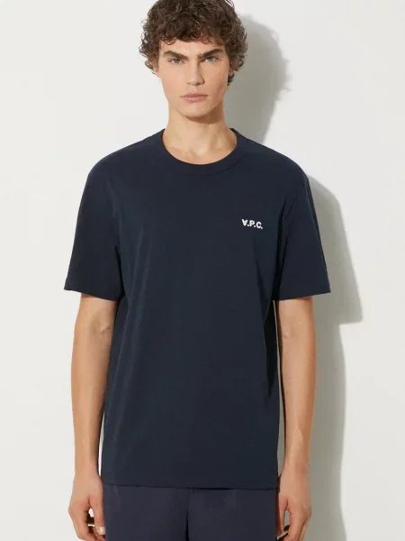 A.P.C. tricou din t-shirt boxy petit vpc barbati marin melanj albastru