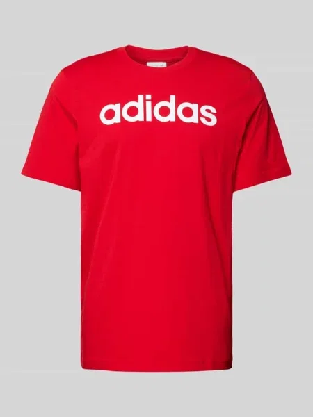 T-shirt z nadrukiem z logo i okrągłym dekoltem Adidas Sportswear czerwona