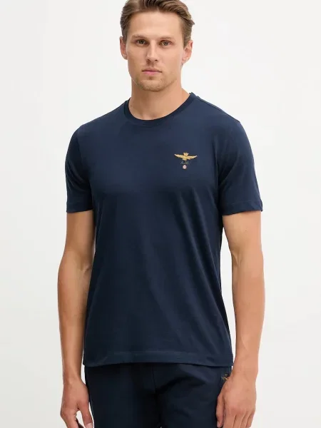 Тениска Aeronautica Militare с апликация тъмносиньо