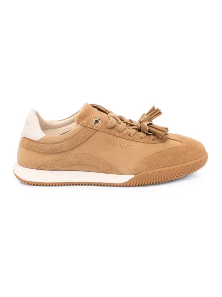 Sneakersy Twinset zamszowe beżowe