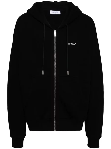 Geacă Off-white cu glugă cu imagine alb