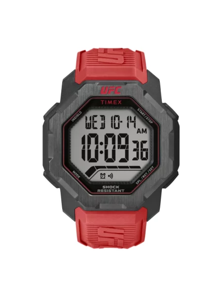 Lniany zegarek Timex czerwony