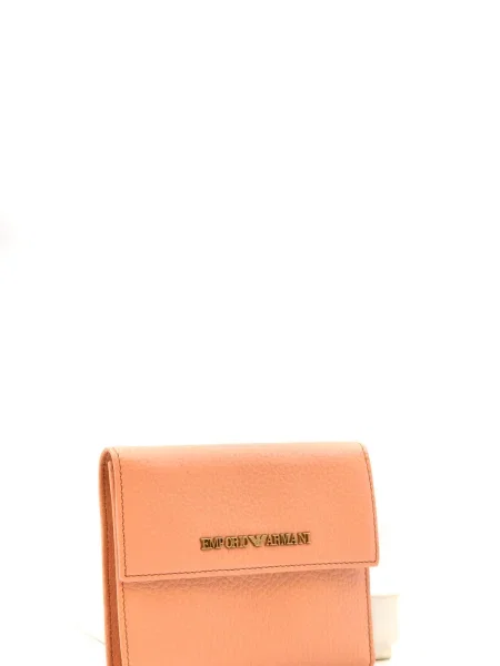 Usnjena denarnica Emporio Armani bež