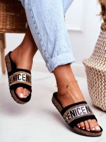 Zirkonové pantofle Kesi černé