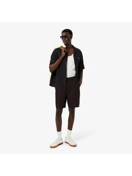 Lacoste Szorty O Kroju Regular Fit Z Mieszanki Lnu I Diagonalu brązowy