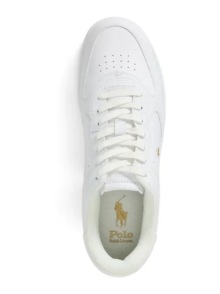 Sneakerși Polo Ralph Lauren din dantelă alb