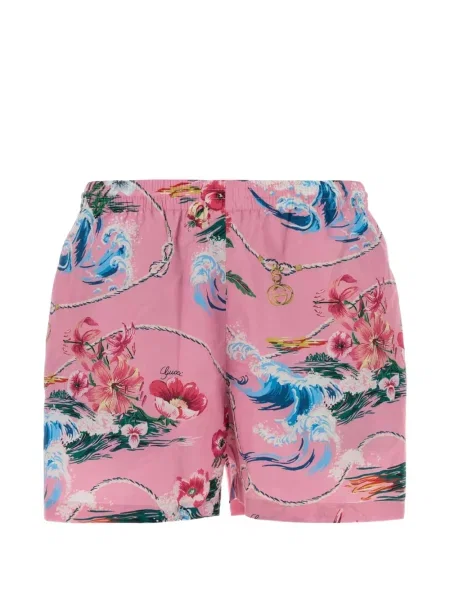 Slip de baie Gucci cu model floral cu imagine roz